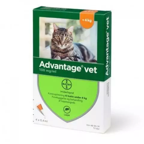 Advantage Vet til katte under 4 kg | ugers katte - MyVetShop