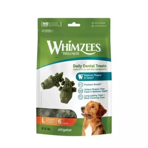 Whimzees Alligator 6 stk | 100% naturlige tyggeben til - MyVetShop