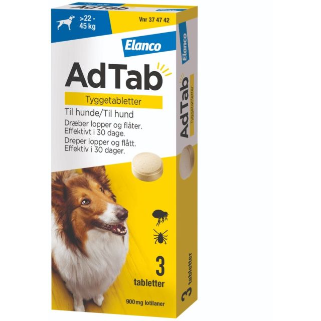 AdTab til hunde 22-45 kg 3 tab