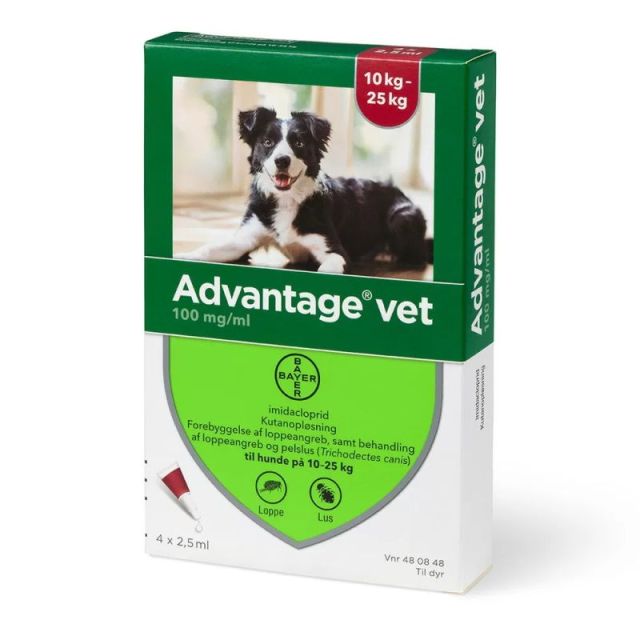 Advantage Vet til hunde 10-25 kg, 4x2,5 ml