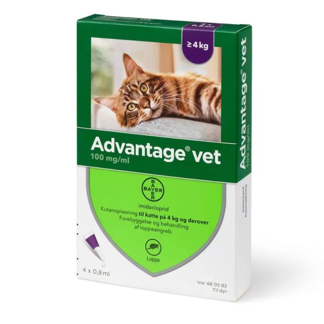 Advantage Vet til katte over 4kg 4x0,8 ml