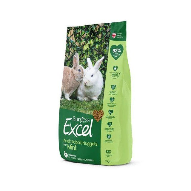 Burgess Excel adult kanin nuggets m/mint 1,5 kg