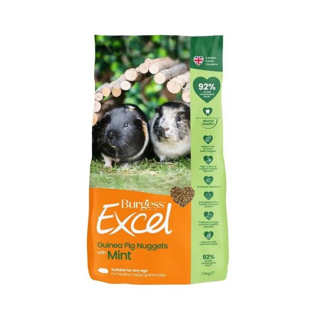 Burgess Excel marsvin nuggets m/mint 1,5 kg