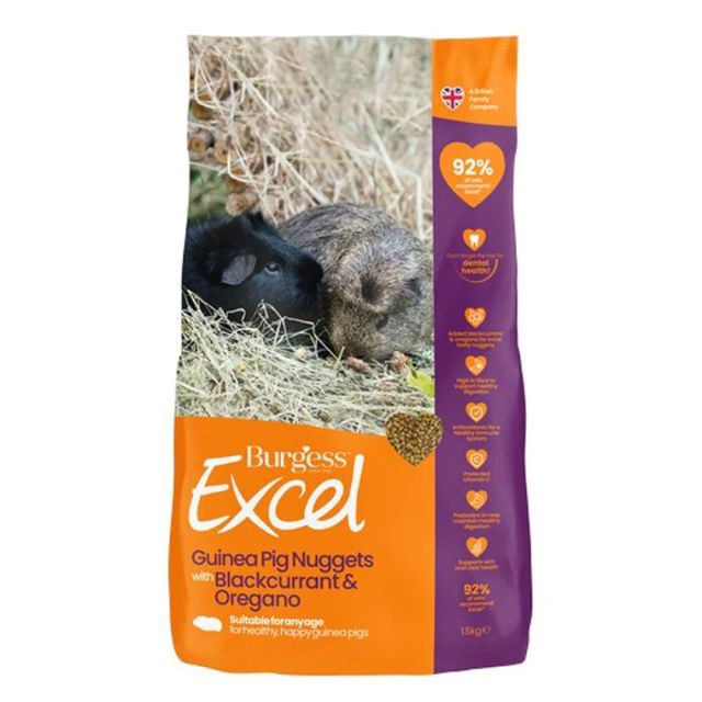 Burgess Excel marsvin nuggets m/solbær 1,5 kg