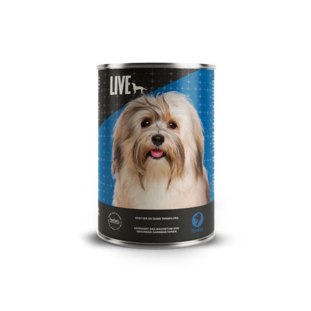 LIVE Dog Vådfoder m Kalkun 395g