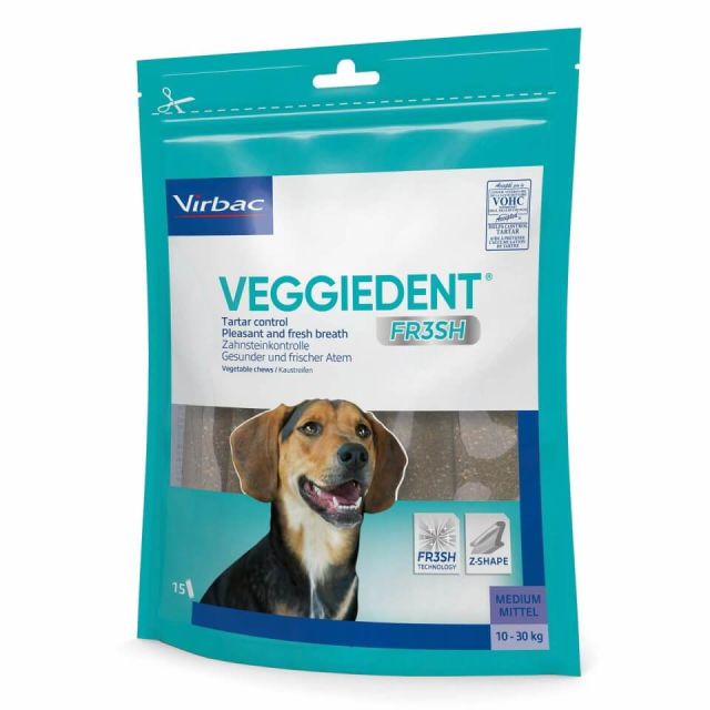 VeggieDent FR3SH tyggepinde M, 15 stk