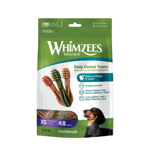 Whimzees tyggeben, Tandbørste, XS 48 stk