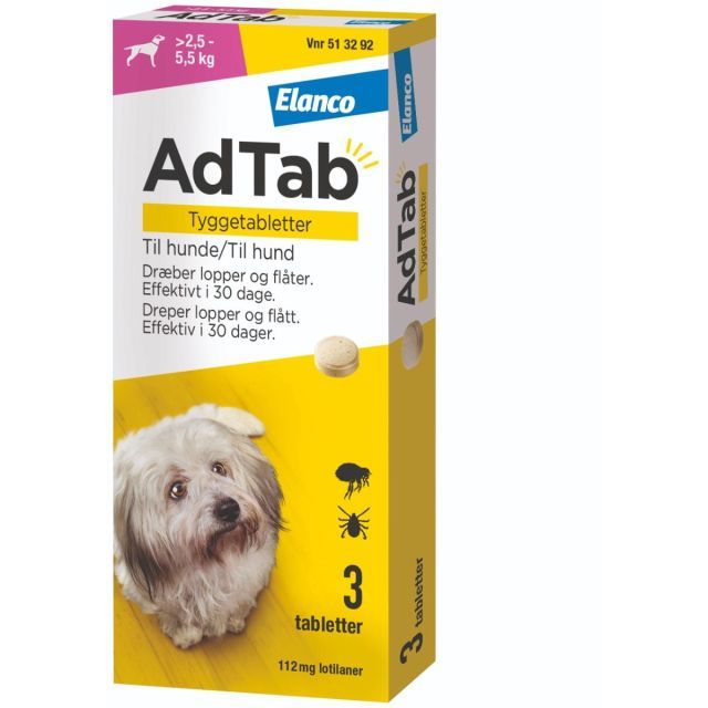 AdTab til hunde 2,5-5,5 kg 3 tab