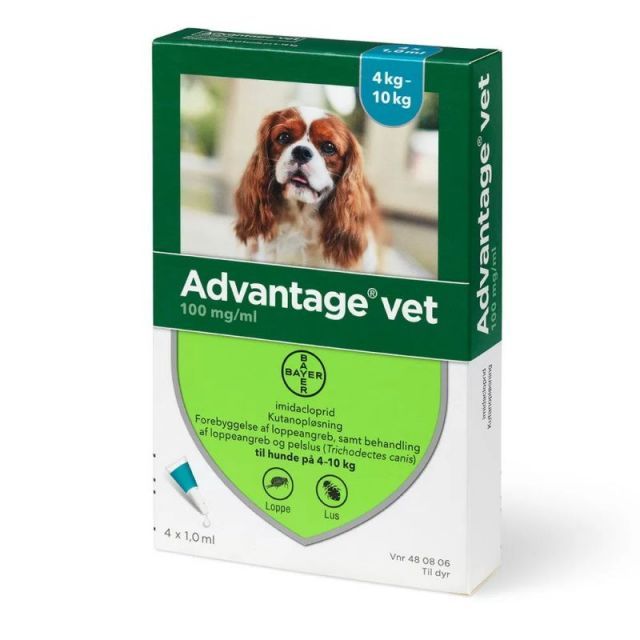Advantage Vet til hunde 4-10 kg, 4x1 ml