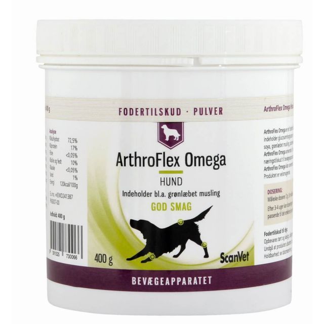 Adgang tage ned konstant ArthroFlex Omega Hund 400 g | Pulver | Styrker leddene - MyVetShop