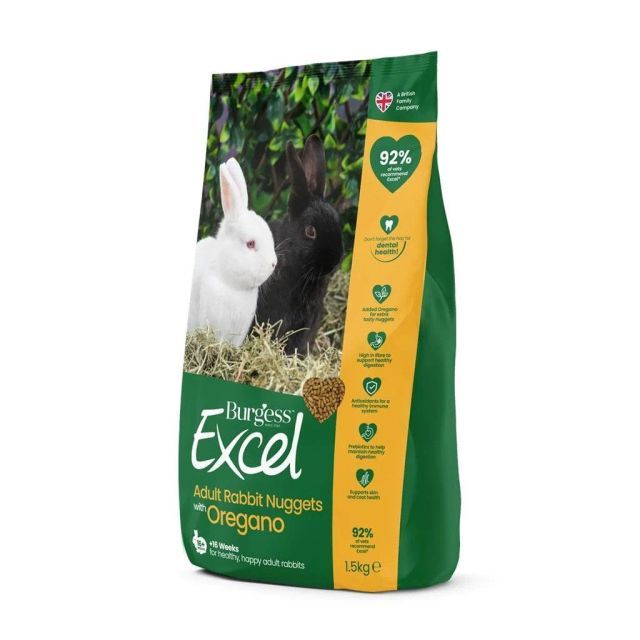 Burgess Excel adult kanin m/oregano 1,5 kg