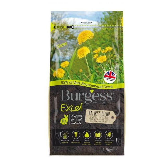 Burgess Excel adult kanin Natures Blend 1,5 kg