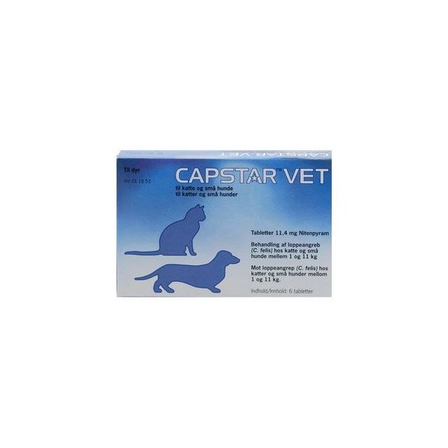 Capstar Vet til hunde og katte 1-11kg, 6 tabletter