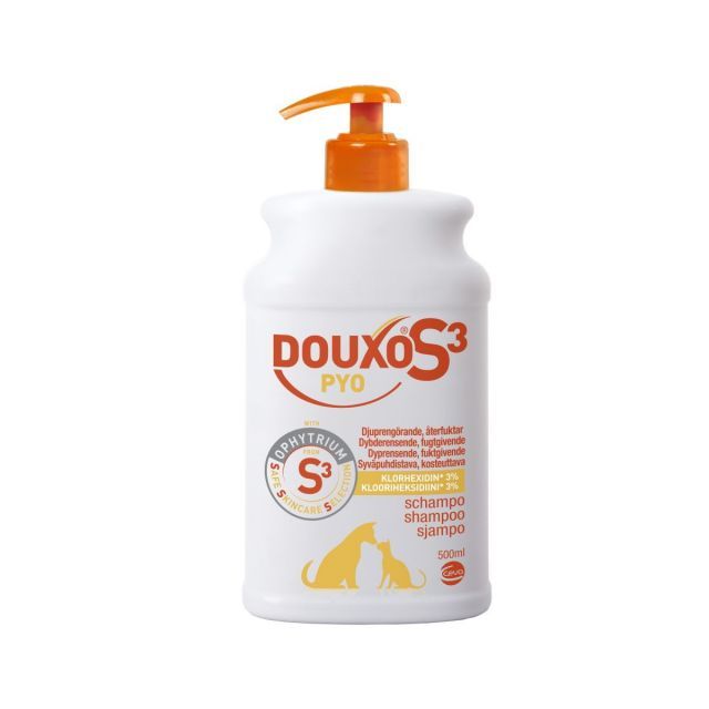 Ambient Udstråle Alarmerende Douxo S3 Pyo Shampoo 500 ml | Desinficerende shampoo til heste, hunde og  katte - MyVetShop
