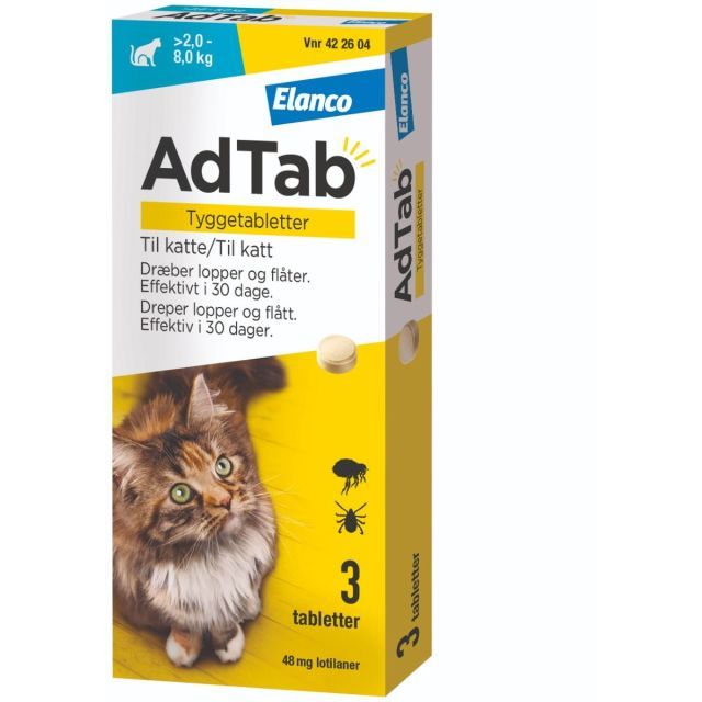 AdTab til katte 2,0-8,0 kg 3 tab